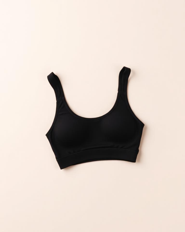 Black Scoop-Neck Sports Bra