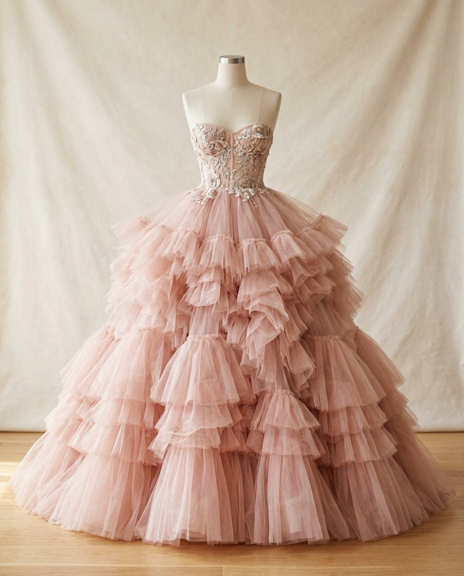 Blush Tulle Ballgown