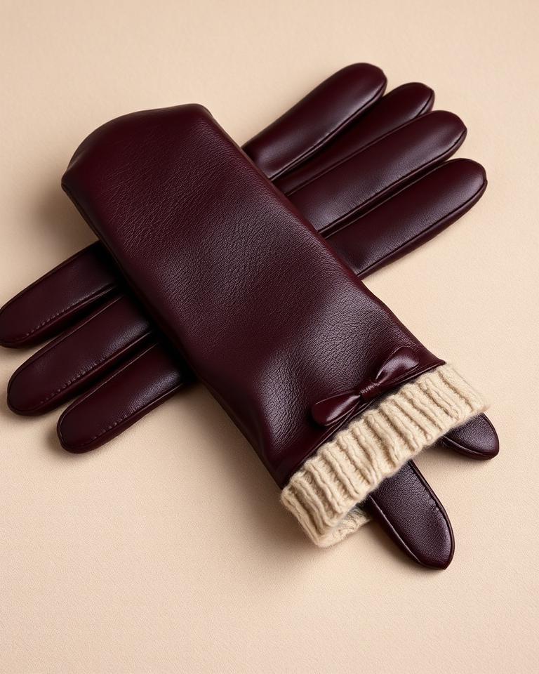 Burgundy Leather Gloves