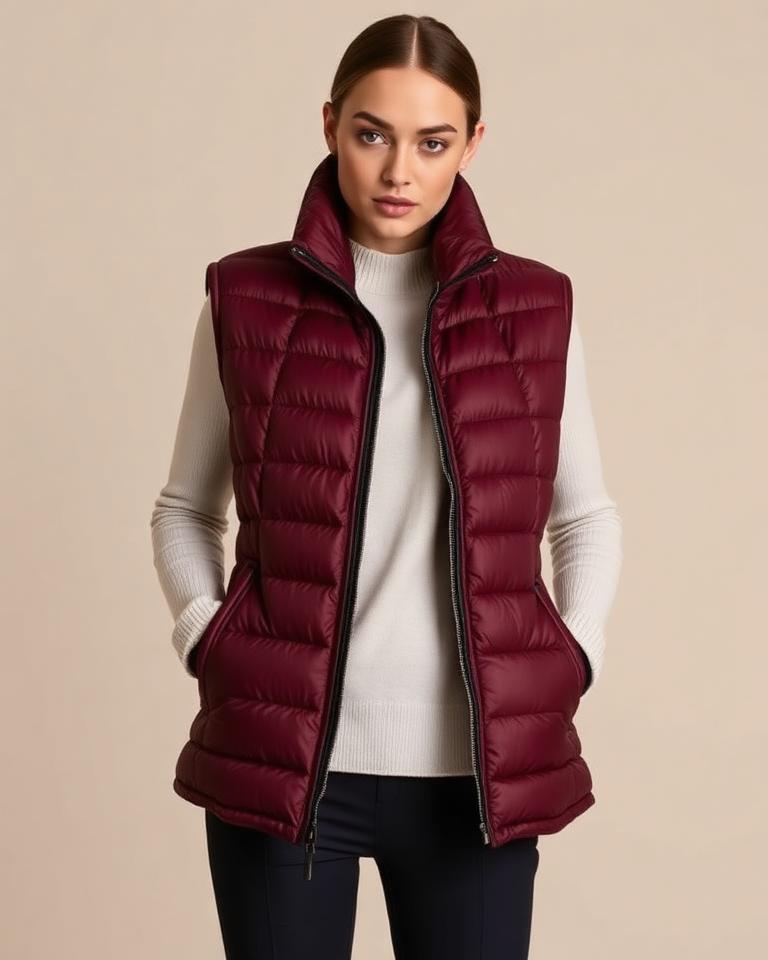 Burgundy Quilted Vest