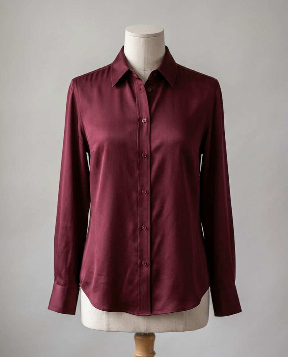 Burgundy Silk Shirt