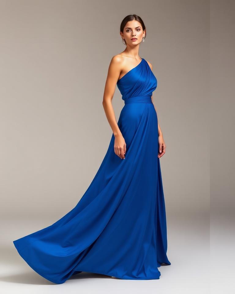 Cobalt One-Shoulder Dress