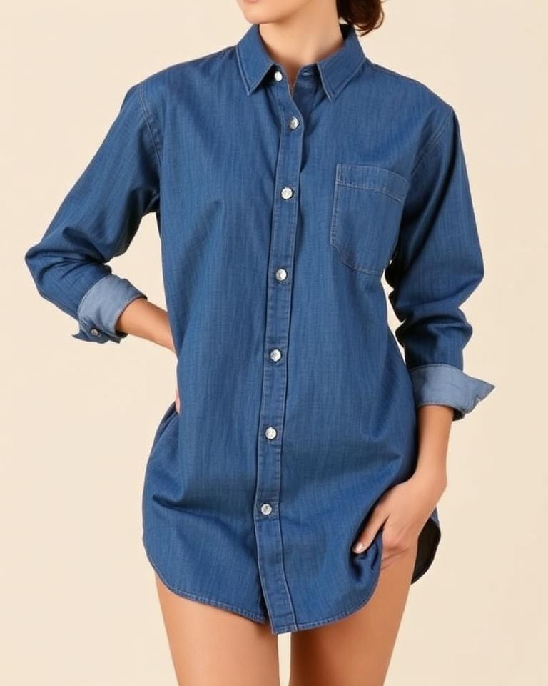 Denim Button-Down Shirt