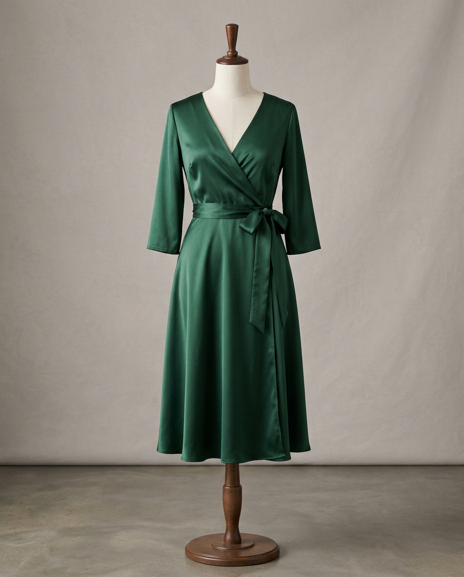 Forest Green Wrap Dress