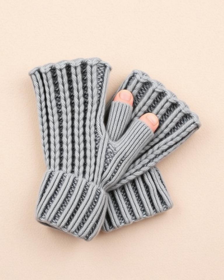 Grey Fingerless Gloves