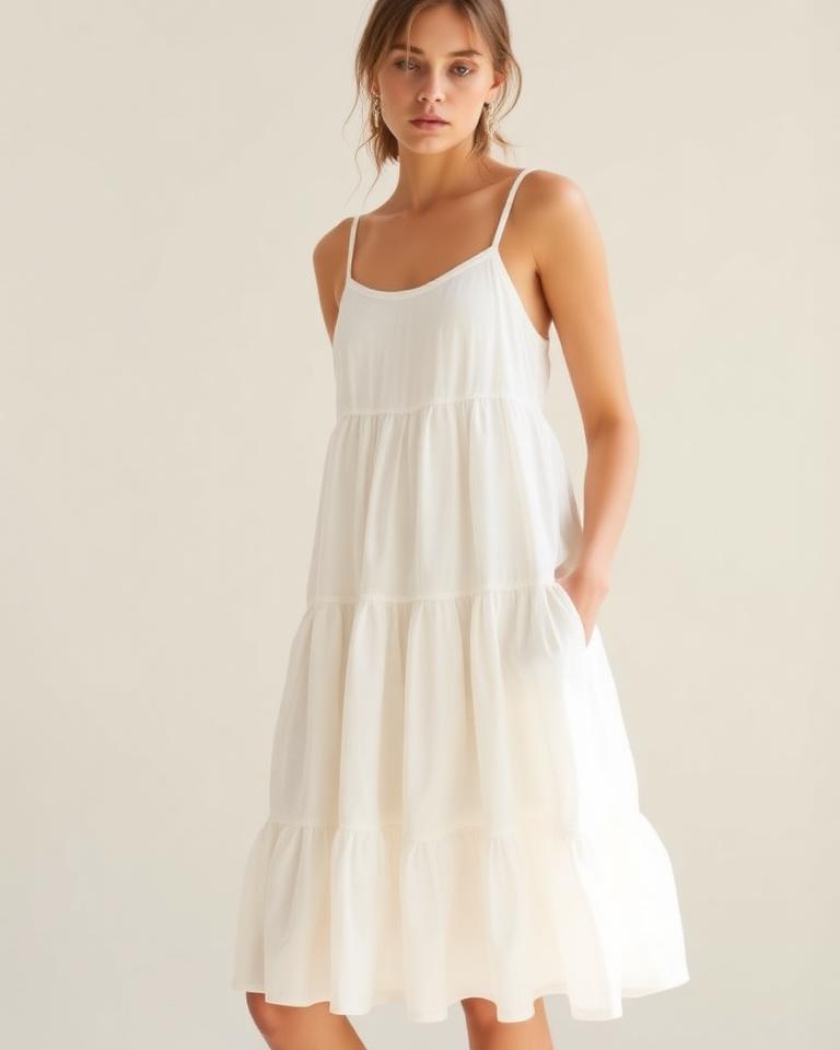 Ivory Tiered Sundress