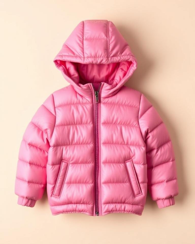 Kids Pink Puffer Jacket
