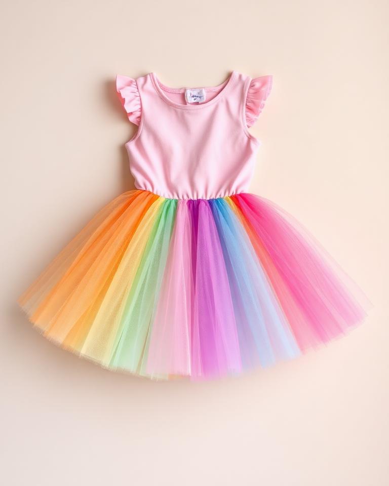 Kids Rainbow Tutu Dress