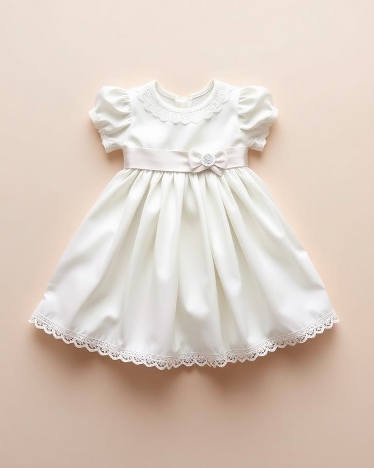 Kids White Party Frock