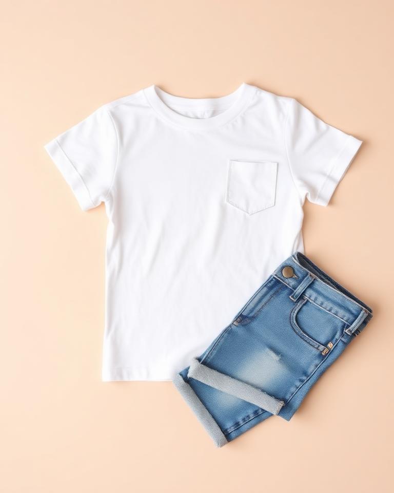 Kids White Tee & Jeans Set