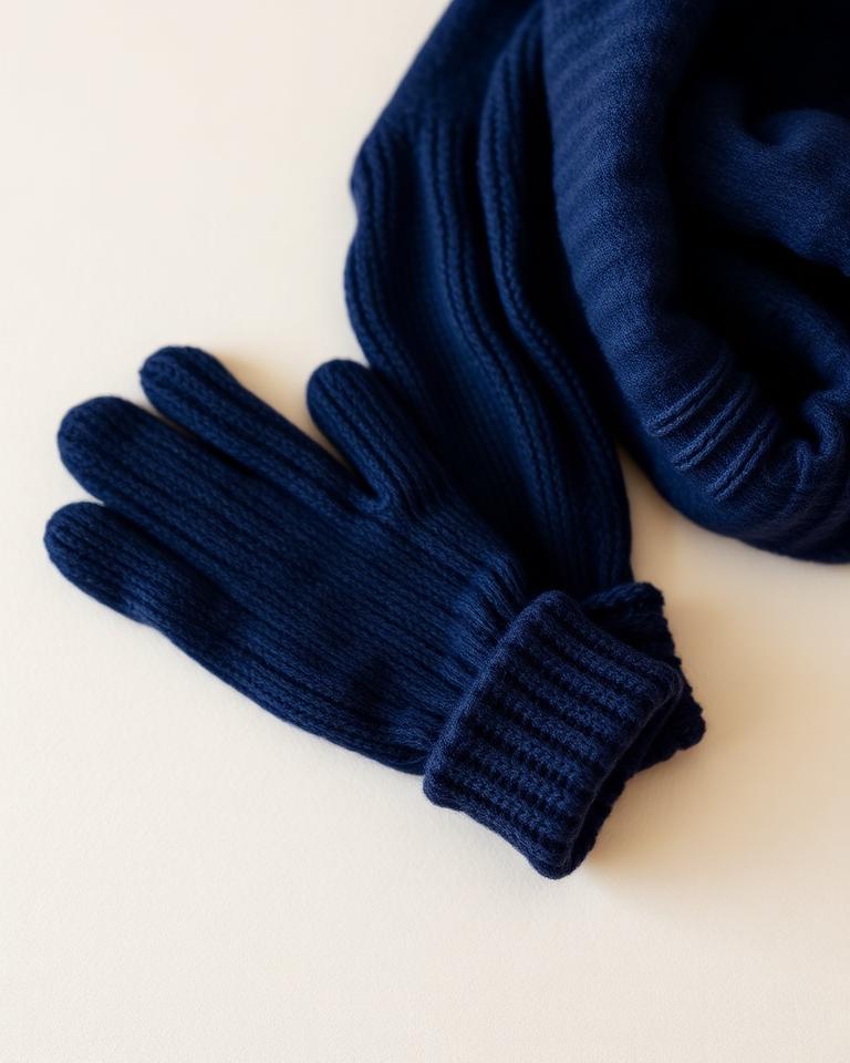 Navy Wool Gloves