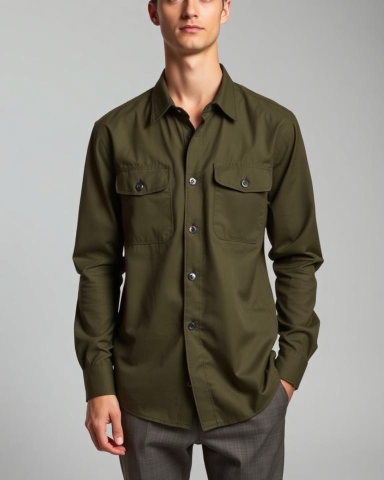Olive Utility Overshirt