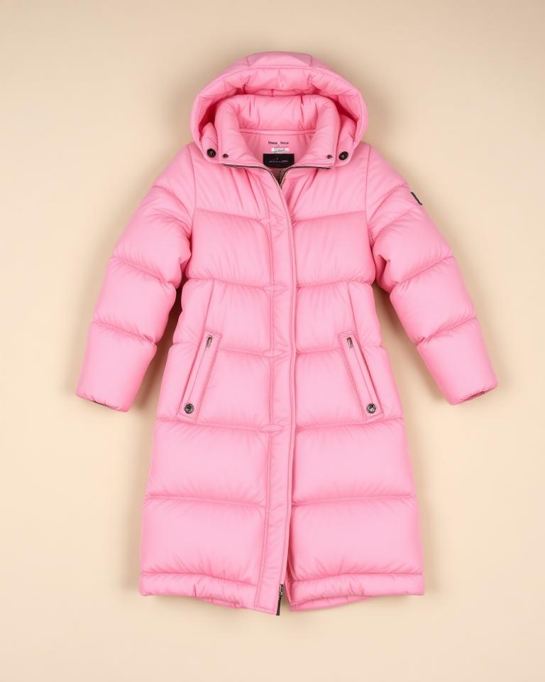 Pink Long Puffer Coat