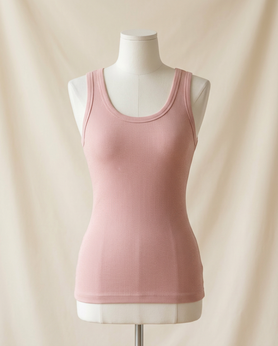 Pink Ribbed Tank