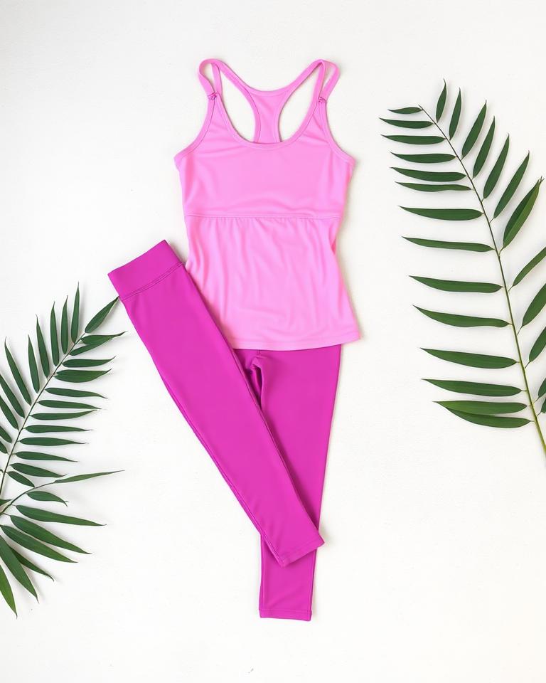 Pink Yoga Top & Leggings Set