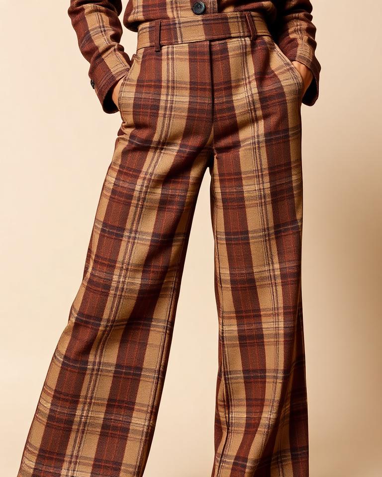 Plaid Wool Trousers