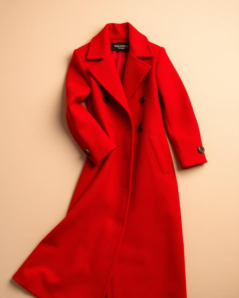 Red Long Wool Coat