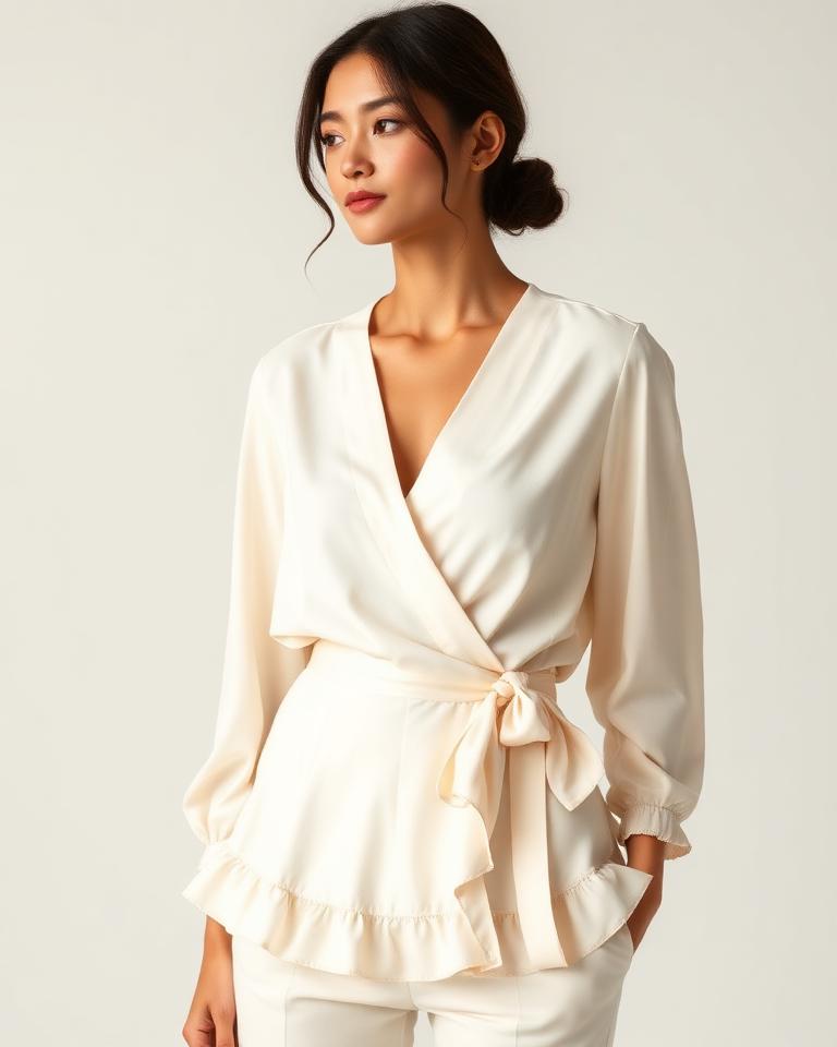 Ruffle Wrap Blouse