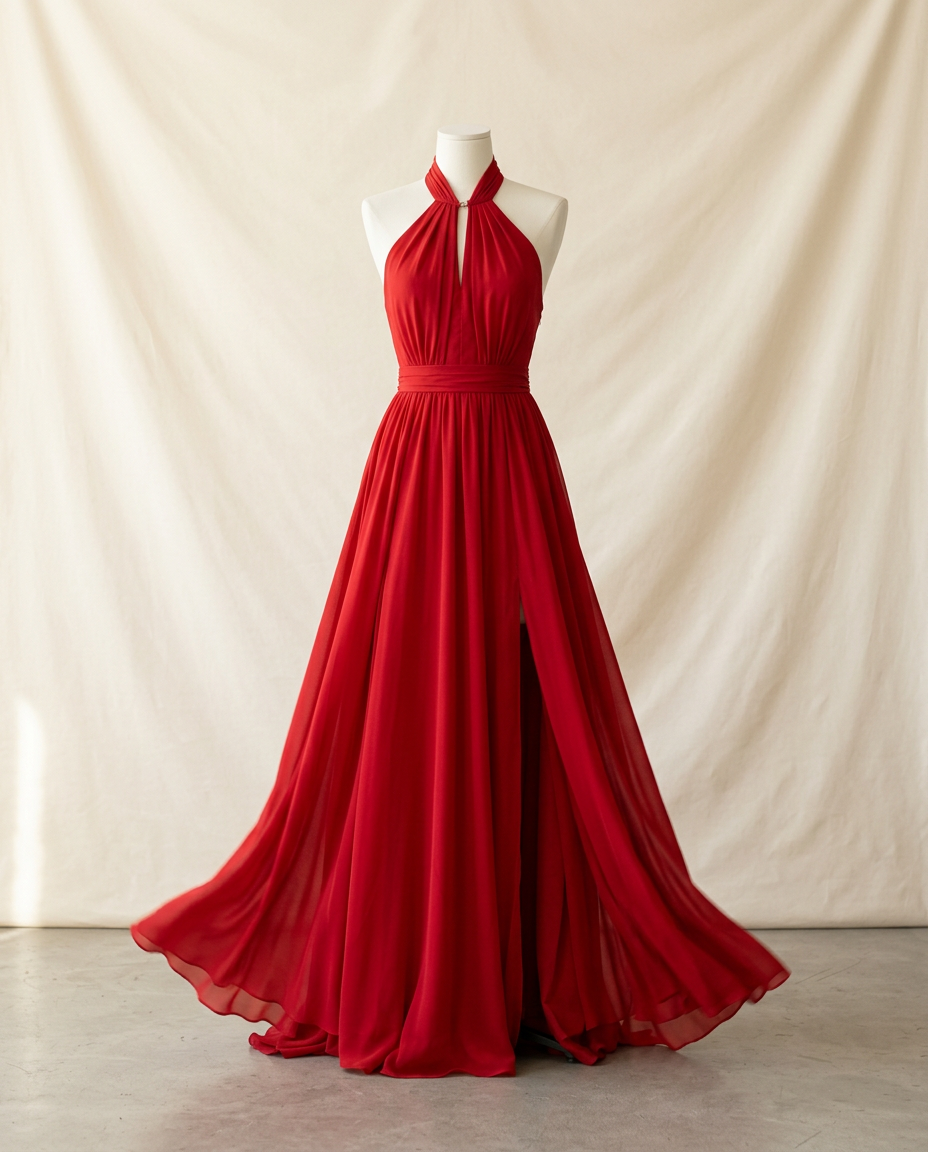 Scarlet Halter Gown