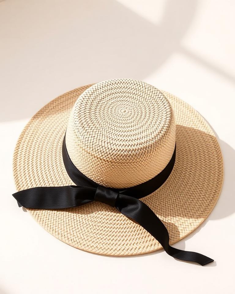 Wide-Brim Straw Sun Hat