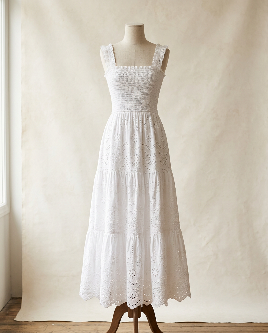 White Broderie Sundress