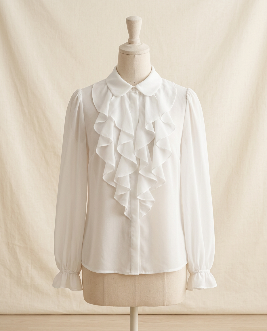 White Ruffle Blouse