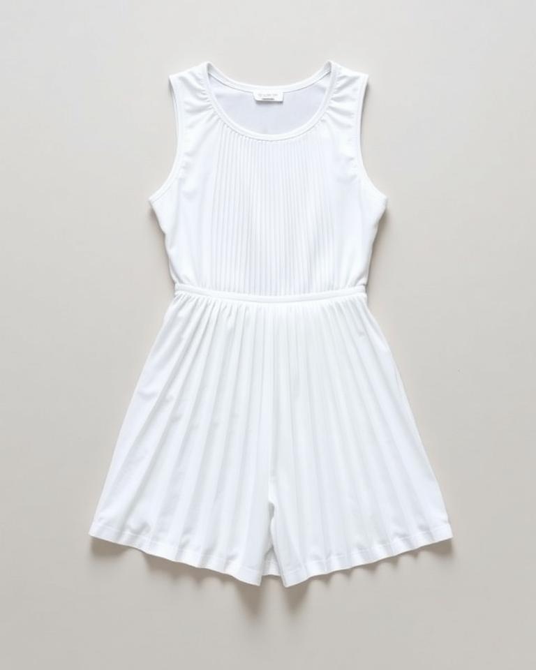 White Pleated Tennis Dress