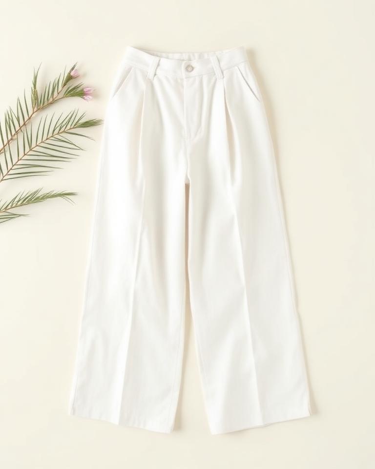 White Wide-Leg Trousers