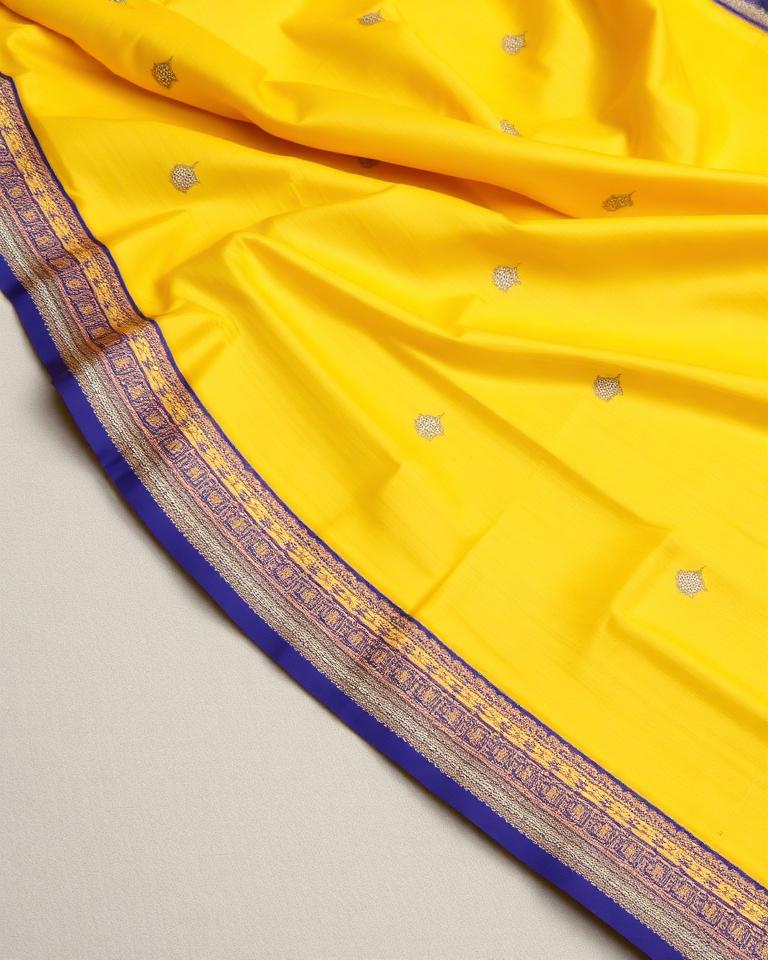 Yellow Chanderi Saree